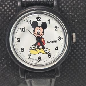Lorus Kids' Black and White Mickey Mouse Watch